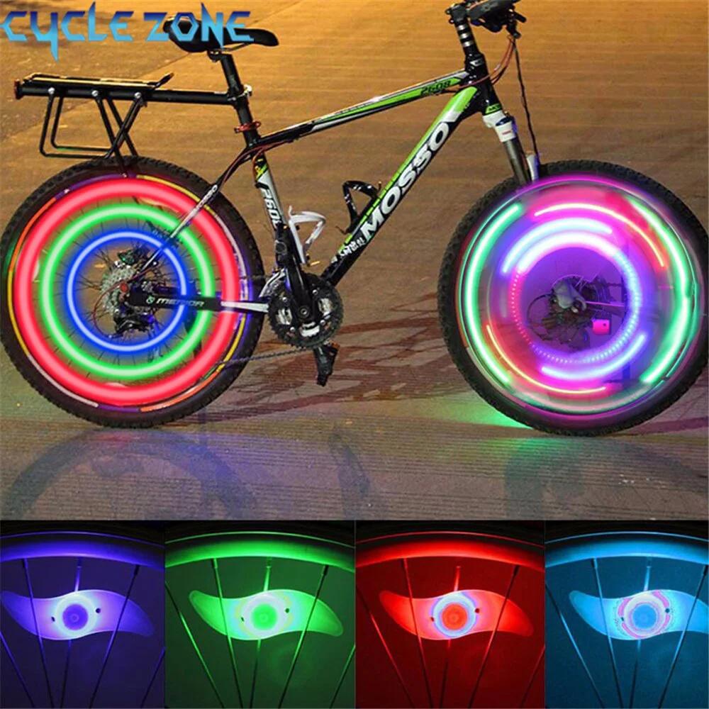 Roue de feu à vent pour vélo de montagne, roue de feu, lampe à rayons, jante lumineuse, lumière de r