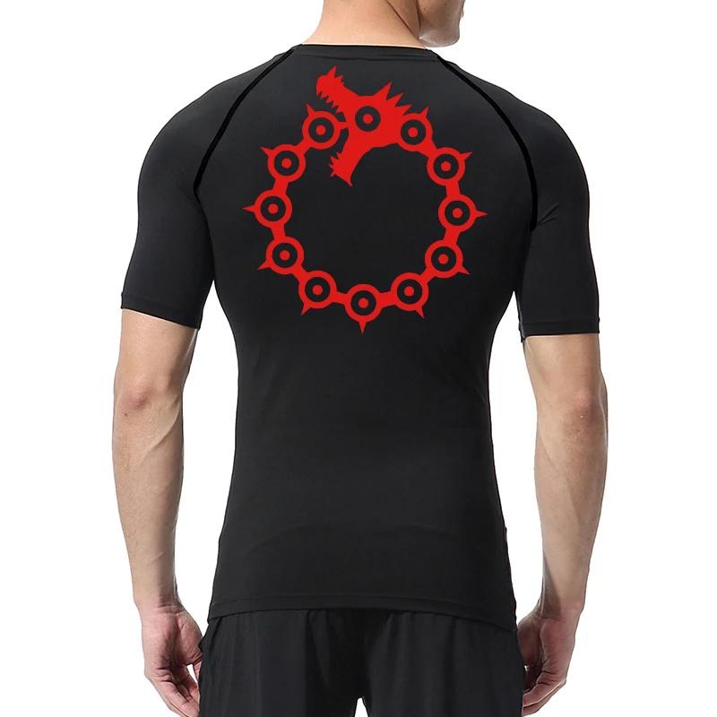 Chemises de Compression graphiques élégantes pour hommes, t-shirts athlétiques à séchage rapide, cou