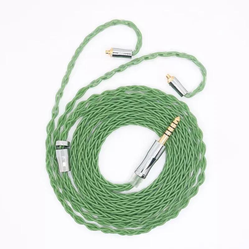 Câble bonbon vert gris XINHS 8 cœurs 5N OCC, prise 3.5/2.5/4.4mm avec MMCX/0.78mm/ QDC/TFZ