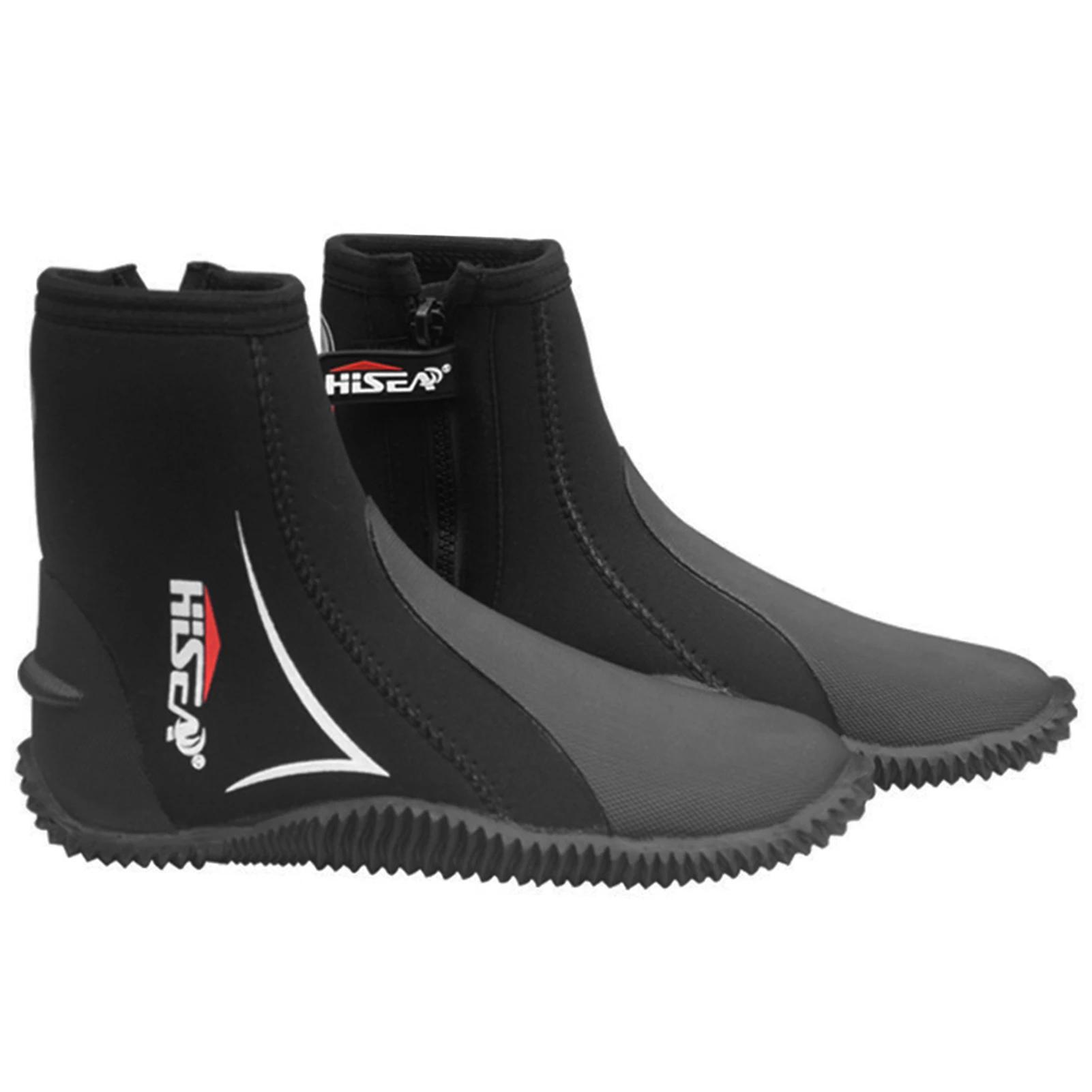 Bottes de plongée en néoprène 5mm, bottes de combinaison avec fermeture éclair latérale pour hommes