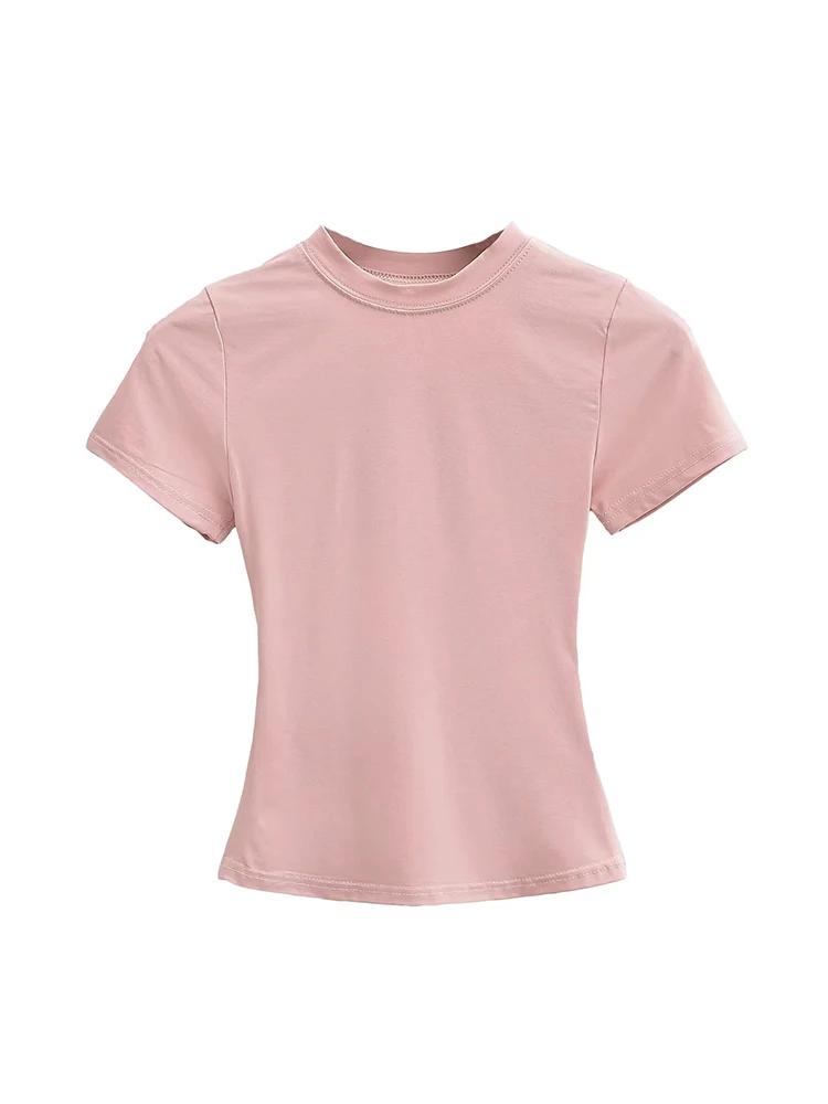 T-shirt manches courtes pour femmes, décontracté, de haute qualité, Sexy, Slim, tendance, couleur un