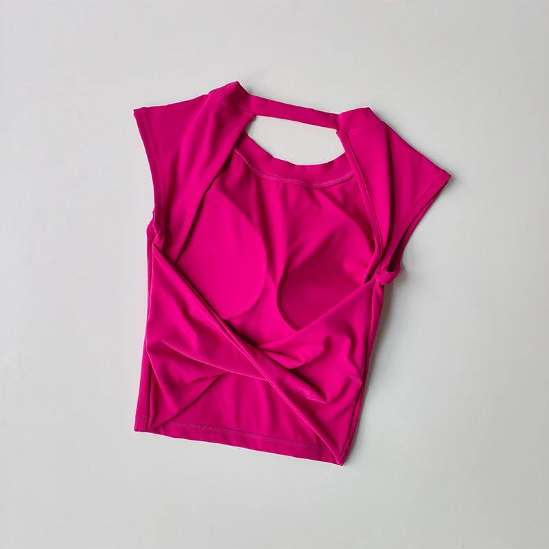 T-shirt de sport dos nu sexy femme - Haut moulant à séchage rapide pour yoga amincissant