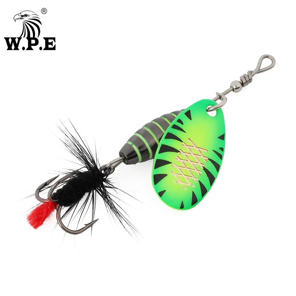 W.P.E 1 pièces Spinner leurre 3.7g/5.3g/8.2g/10.5g appât métal laiton cuillère dur leurre plume trip