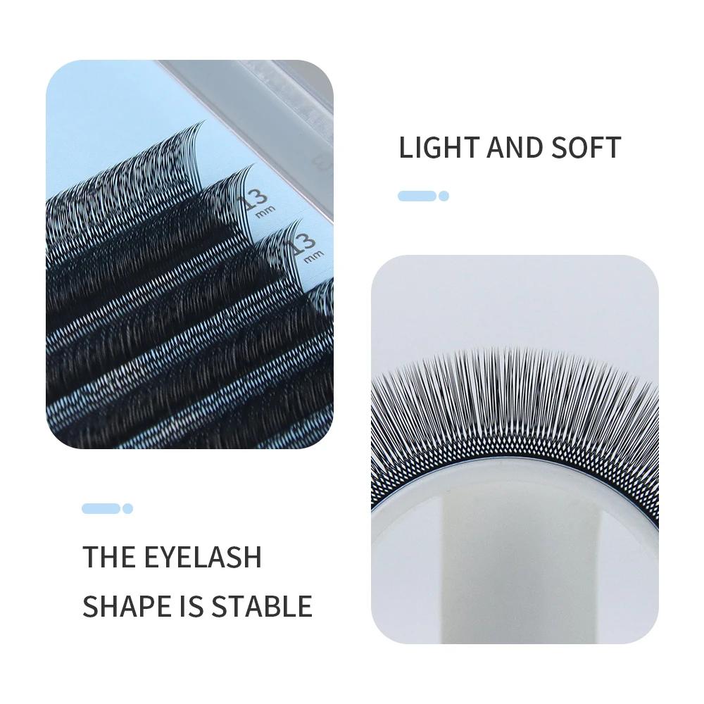 GLAMLASH U forme YY faux cils 8-15mm mélange C D Curl Double pointes Extension de cils cils individu