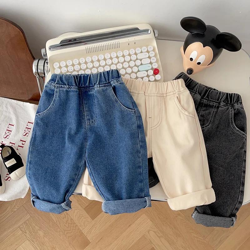 Printemps automne nouveau bébé pantalon décontracté Denim 9M-5T enfants garçons jean droit doux enfa