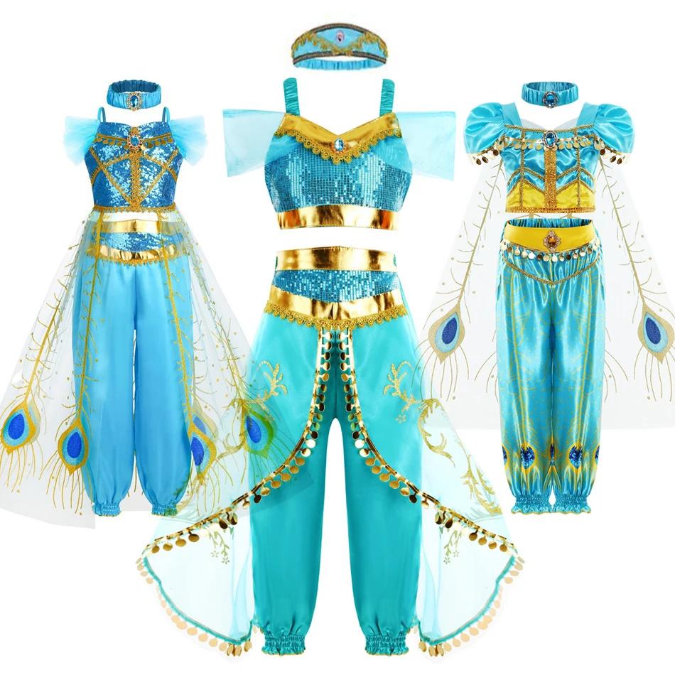 Robe de princesse de fête d'Halloween, Costume de jasmin pour enfants