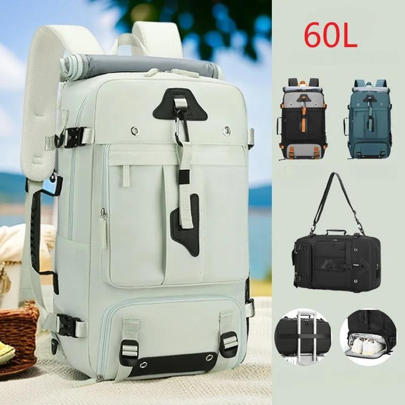 Sac à dos de voyage de grande capacité 60L pour hommes, sac à dos d'embarquement de voyage extensibl