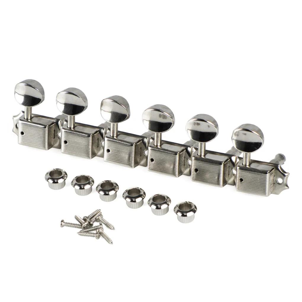 FLEOR – ensemble de têtes de guitare électrique Vintage 6 en ligne, Nickel argent, accordeurs, touch