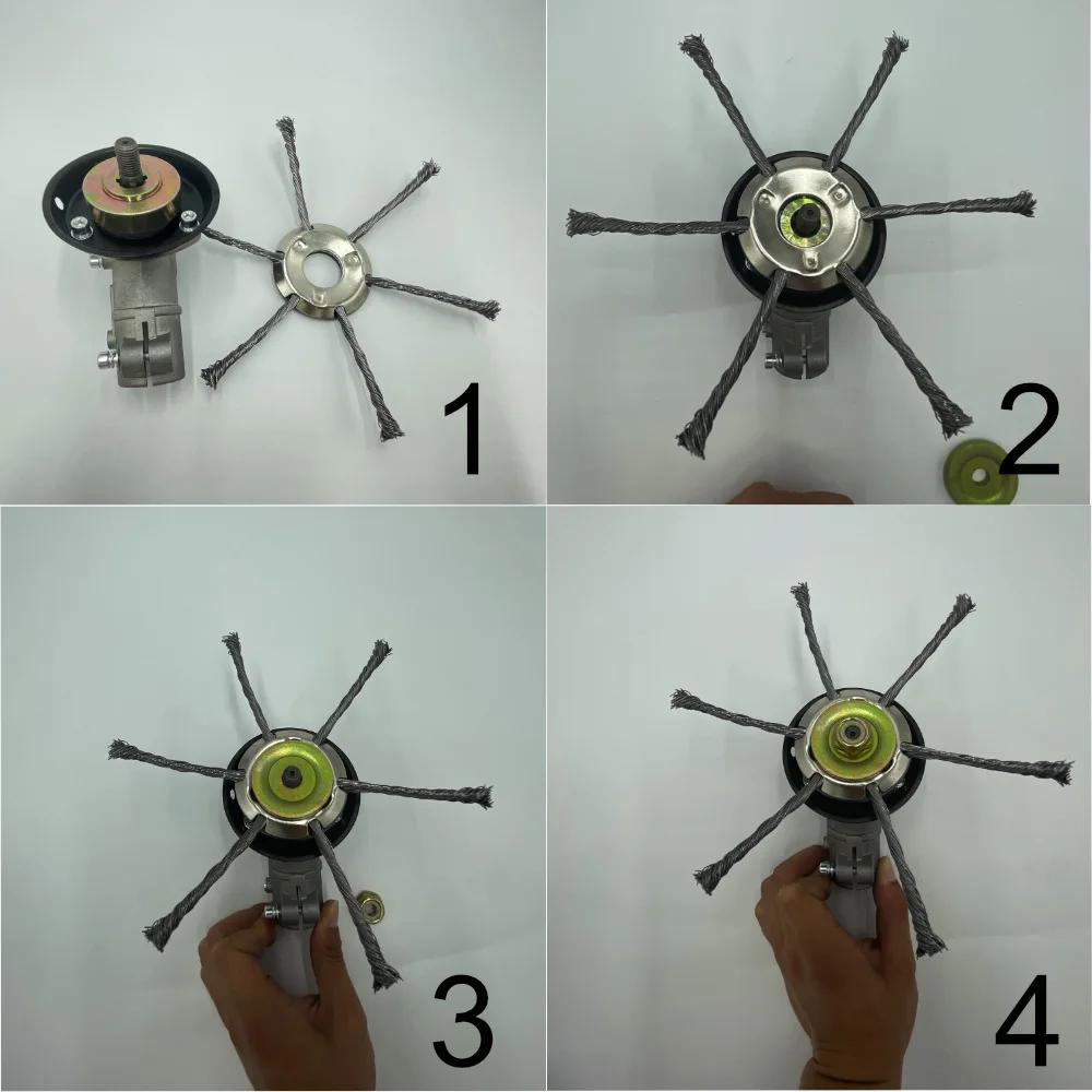 Tête de roue en fil d'acier, 15cm, 18cm, 20cm, 23cm, tête de coupe gazon, brosse universelle pour en