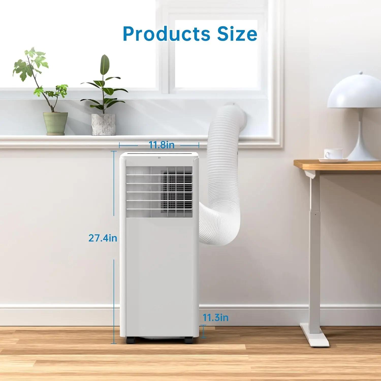 Climatiseurs portables 8000 BTU avec déshumidificateur, ventilateur, télécommande, minuterie 24 heur