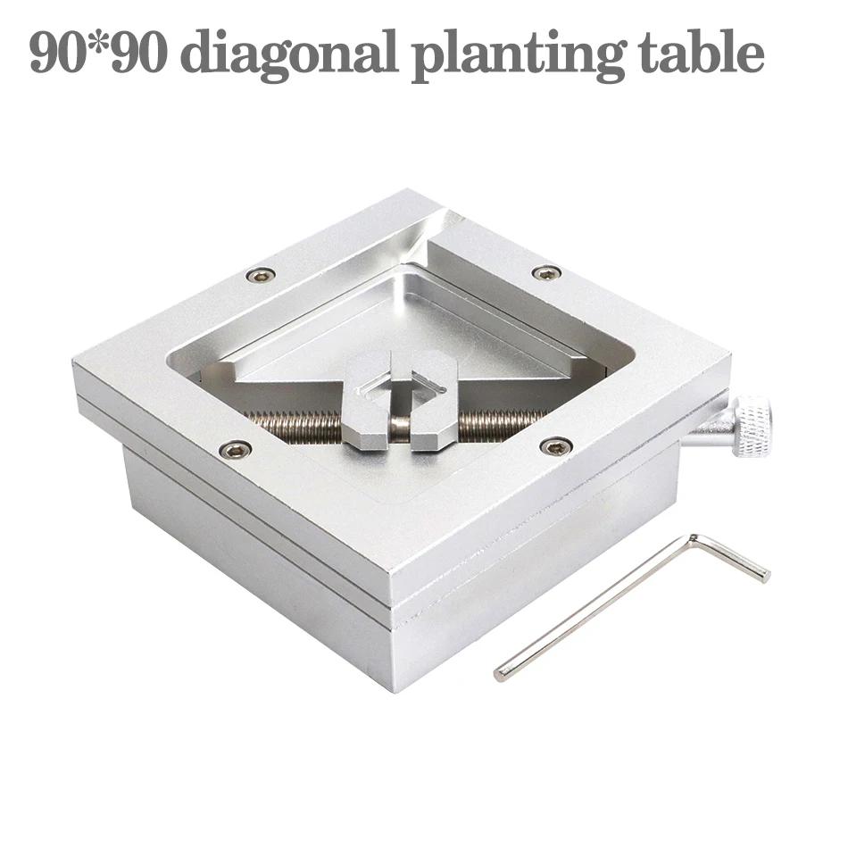 Table de plantation de boules argentées de 90mm, support de modèle en maille d'acier BGA, fixation F