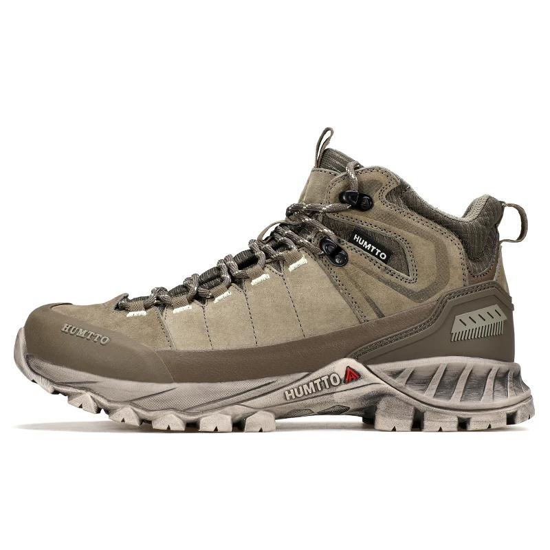 HUMTTO-Chaussures de randonnée en cuir pour hommes, bottes de trekking en plein air, baskets de spor