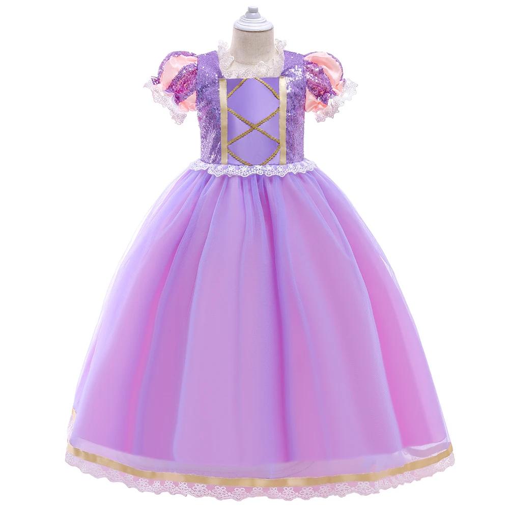 Raiponce Cosplay Costume d'Halloween pour Bol, Vêtements de Carnaval pour Enfants, Robe de Princesse