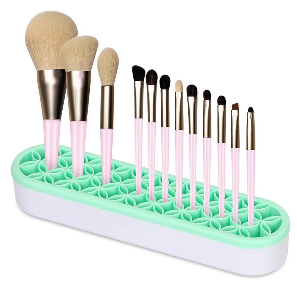 Présentoir de brosse à ongles en silicone, mallette de rangement, étagère de séchage de brosse, port