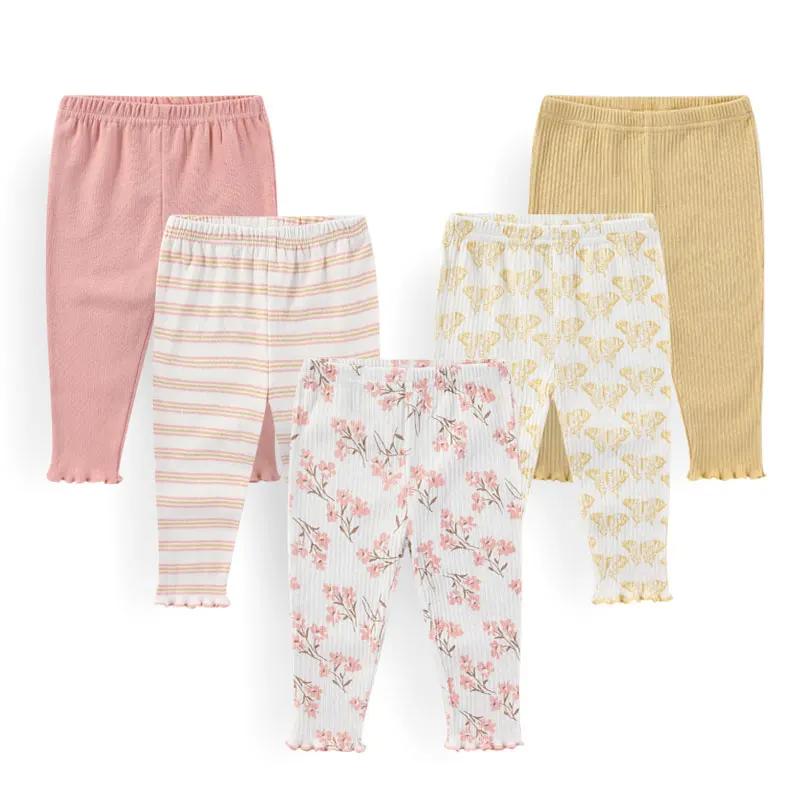 Kiddiezoom – pantalons en coton doux pour bébés garçons et filles, 5 pièces/lot, à la mode, mignons,