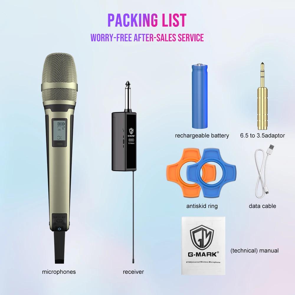 G-MARK SKM9000 Sans Fil Microphone Professionnel UHF Mort Réglable Métal Sheel Pour Paryt Show fuchs