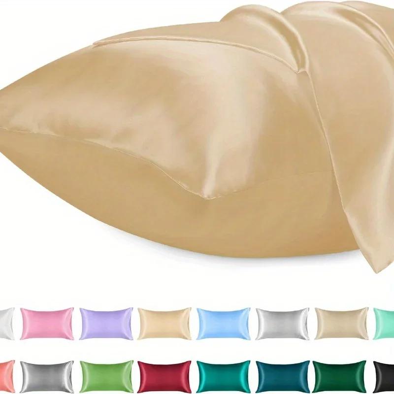 Taie d'oreiller en satin pour cheveux, housse de coussin soyeuse et douce, similaire à InjPillow, pe