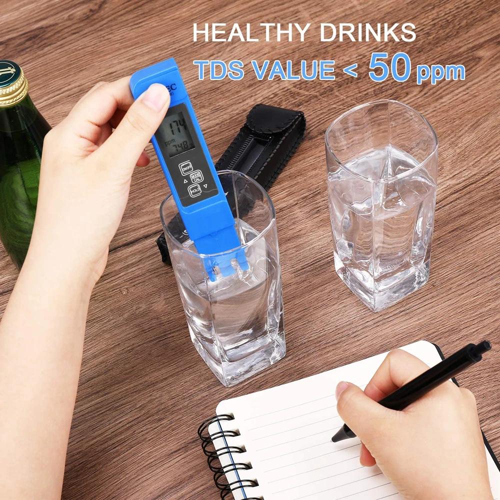PH mètre et TDS testeur numérique de qualité de l'eau 0-14 testeur de PH 0-9990PPM TDS & EC LCD pure