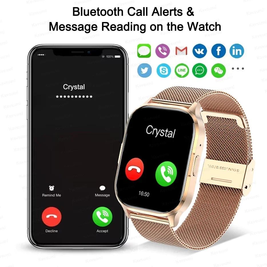Femmes Smartwatch 2.01 pouces AMOLED écran Bluetooth appel NFC Sport montre pression artérielle musi