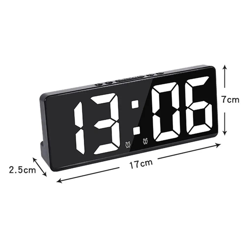 Numéro créatif horloge couleur veilleuse température calendrier réveil LED grand nombre horloge élec