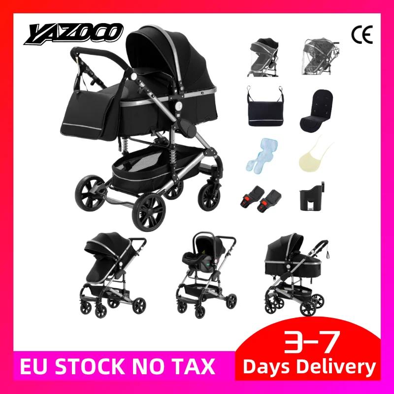 Poussette multifonctionnelle 3 en 1, système de voyage combiné, poussette compacte pour nouveau-nés