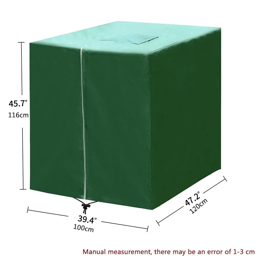 Housse fourre-tout IBC à fermeture éclair 210D, matériau en tissu oxford noir et vert pour réservoir