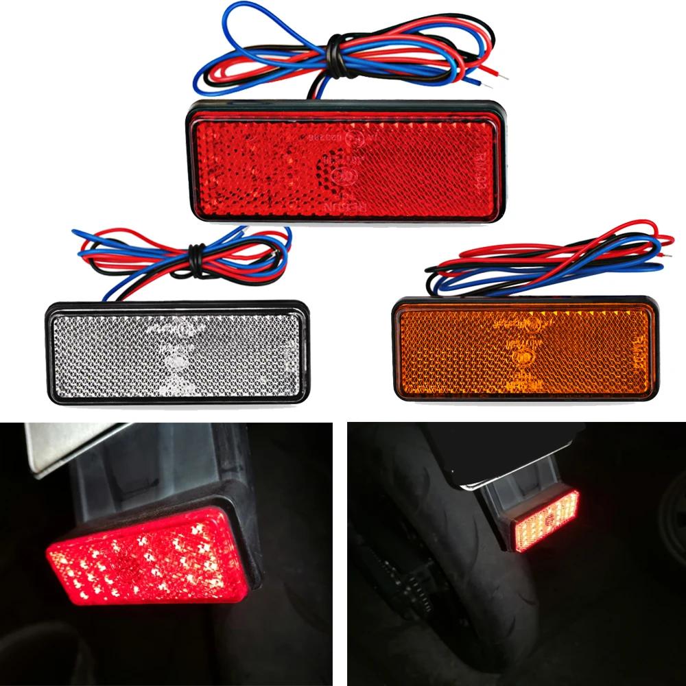 Feu arrière de moto, réflecteur rectangulaire, feu de freinage arrière de moto, réflecteurs LED pour