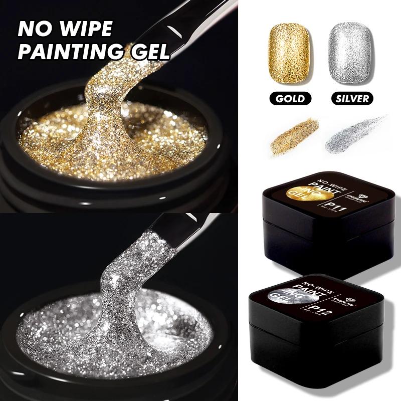 CHUNSHU haute densité platine Gel vernis à ongles semi-solide 5G réfléchissant or argent paillettes 