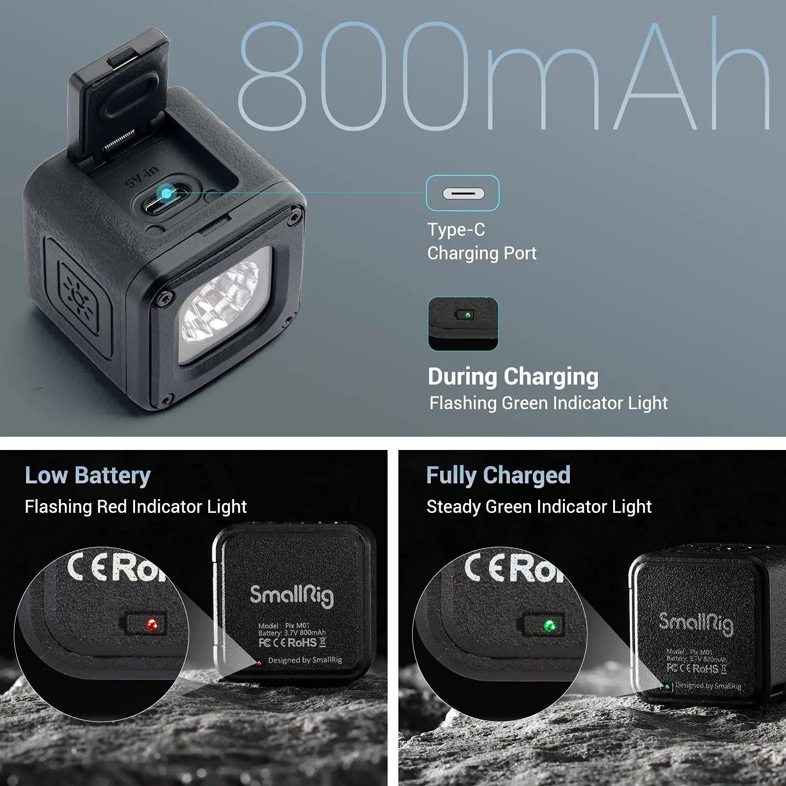SmallRig-Mini lampe vidéo LED Thom01, kit d'éclairage portable étanche avec 8 livres de documents po