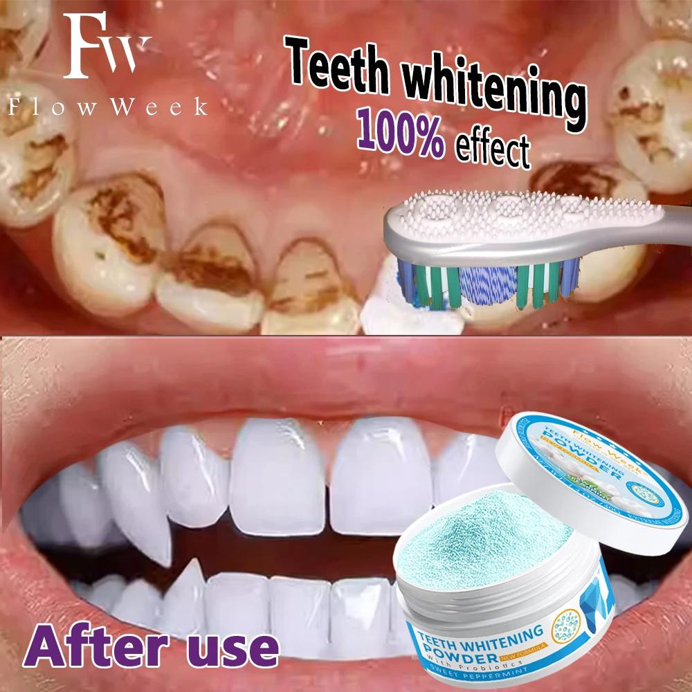 Flow-du-- Poudre nettoyante pour les dents, protège les dents brillantes, nettoyage buccal, haleine 