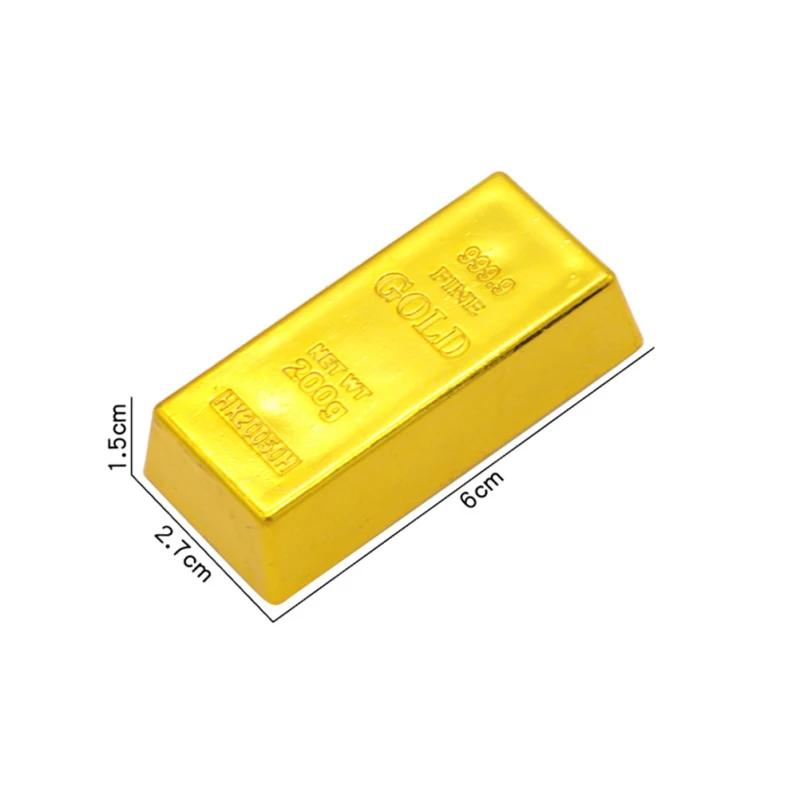 Faux barre d'or créative en brique dorée, 1 pièce, Simulation de lingots d'or creux, accessoire de f