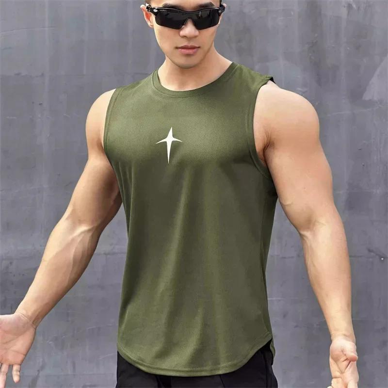 Été gilet sans manches sport de plein air débardeur course fitness maillot de corps séchage rapide c