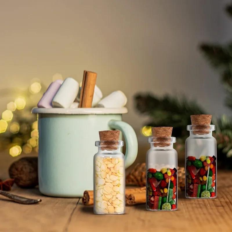 10 pièces 5 ml-20 ml petites bouteilles en verre avec bouchons en liège bricolage décoration Mini fl