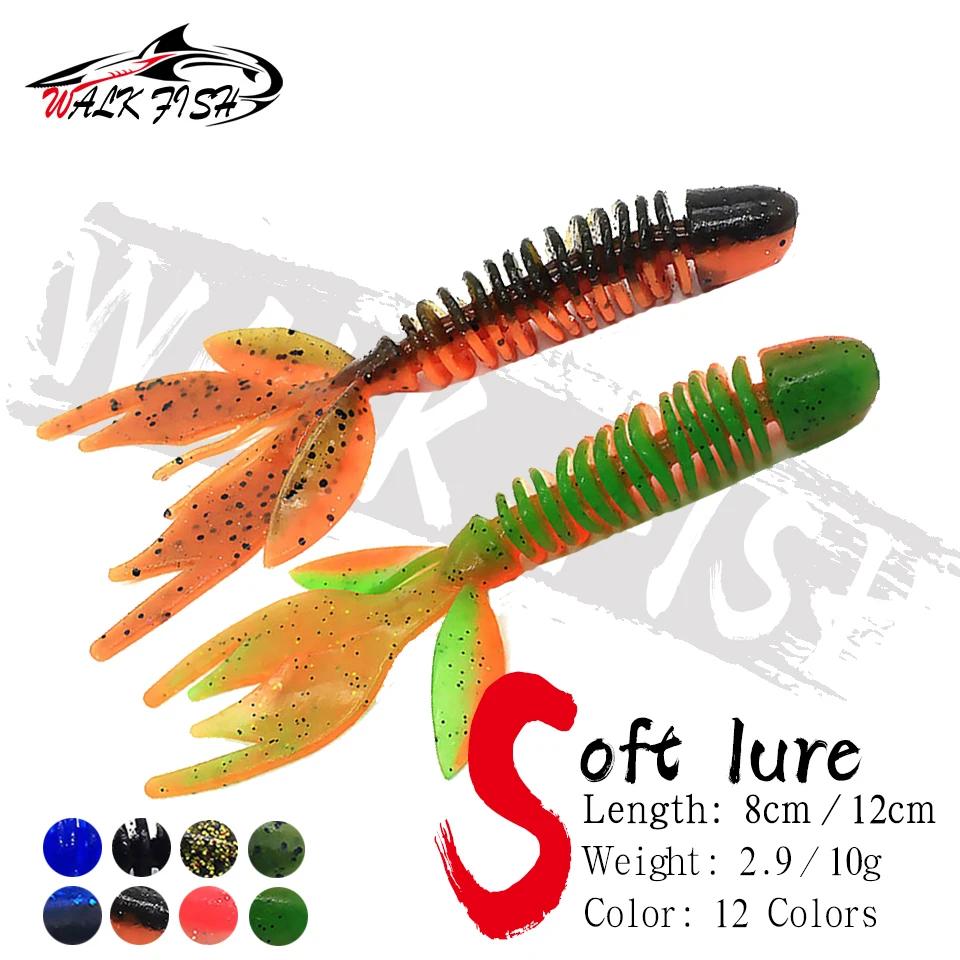 WALK FISH Bass Catch 80mm 120mm pêche leurre souple gabarit Wobblers Swimbait appâts en Silicone cre