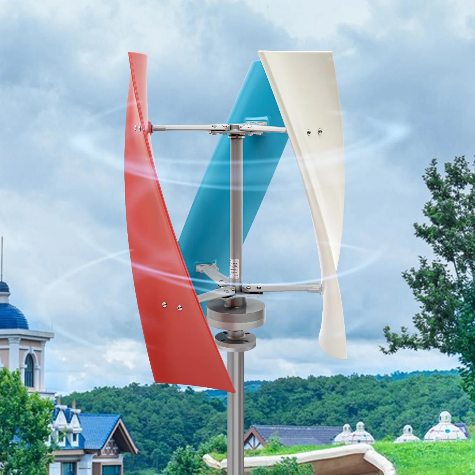 Turbine éolienne verticale à 3 pales 450W, ailes en fibre de verre haute résistance, générateur avec