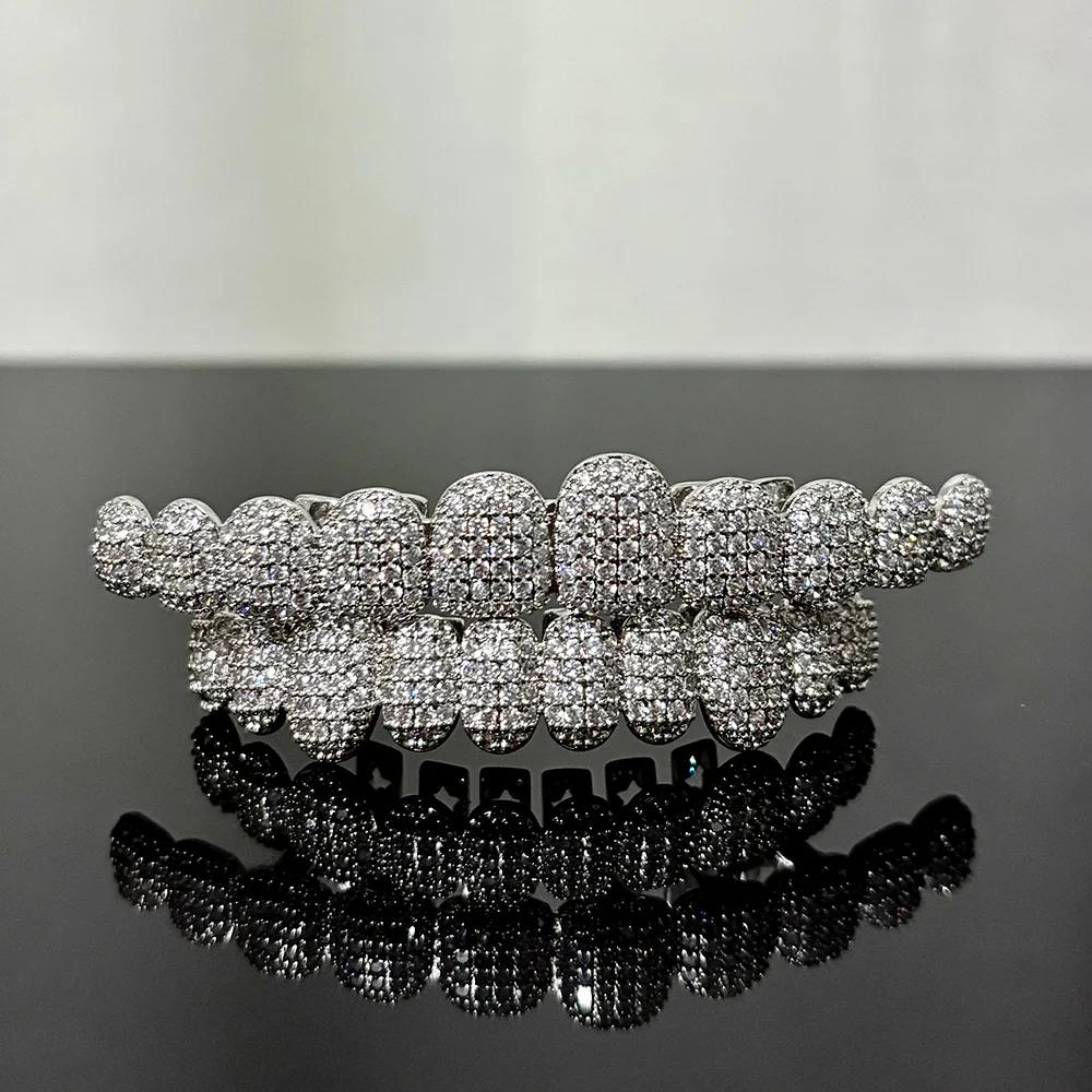RACHELZ Hip Hop 10/10 glacé CZ pierre dents Grillz Punk rappeur cubique zircone dent casquettes pour