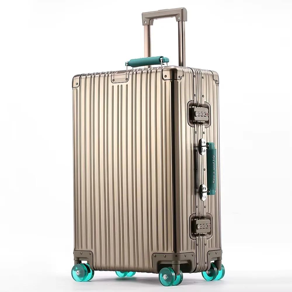 Valise de voyage tout en aluminium et magnésium, bagages roulants, boîtier de chariot en alliage ave