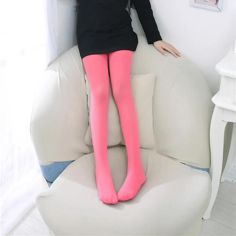 Printemps/automne couleur bonbon enfant collants pour bébé fille enfants velours blanc collants bas 