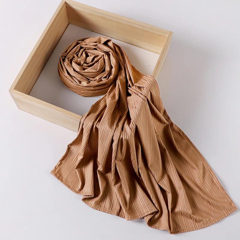 Jersey côtelé Hijab musulman plaine écharpe crêpe Hijab écharpe doux châles islamiques enveloppes ba