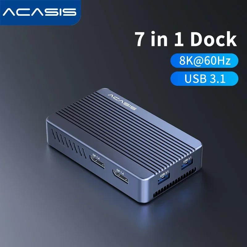 Boîtier Acasis USB-C 40 Gbit/s compatible Thunderbolt/USB 4 M.2 NVMe SSD | Station d'accueil double 