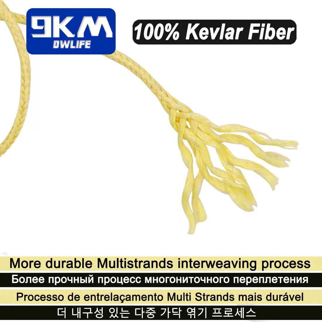 Ligne de pêche en Kevlar 0.8mm ~ 3.5mm, résistante à l'usure, pour Camping en plein air, randonnée, 