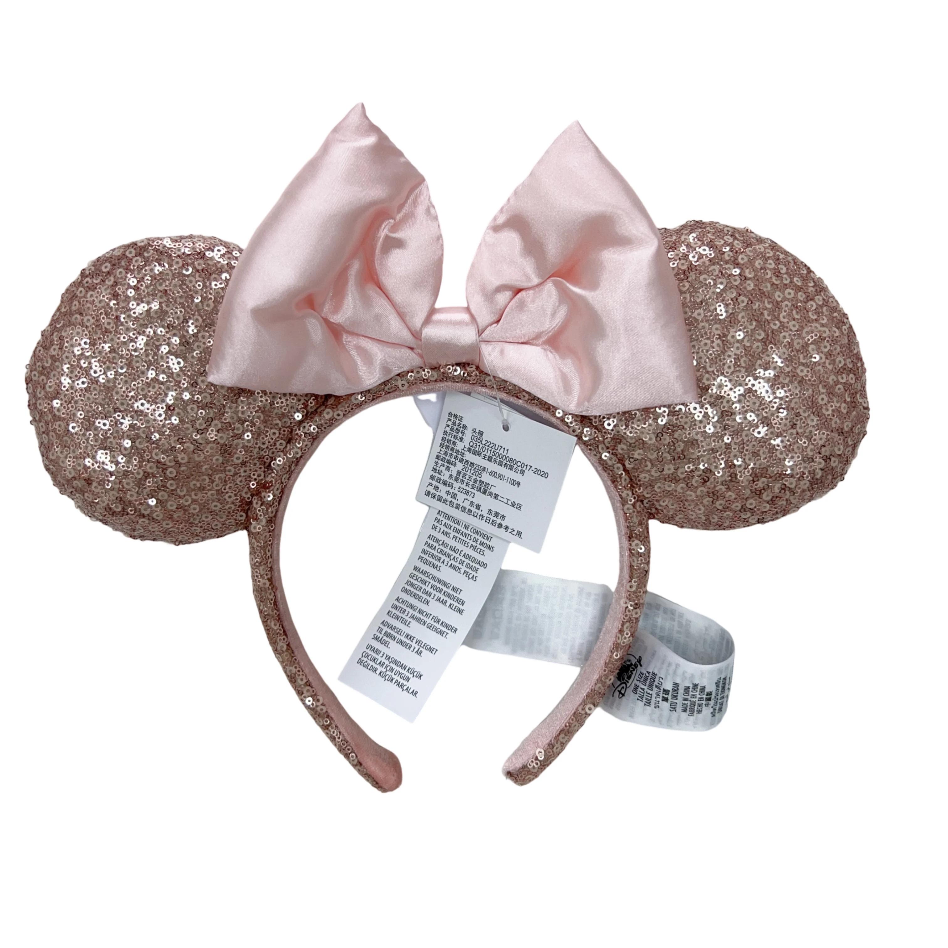 2025 Disney Minnie oreille bandeau pour femmes Disneyland Mickey oreilles arc-en-ciel LED paillettes