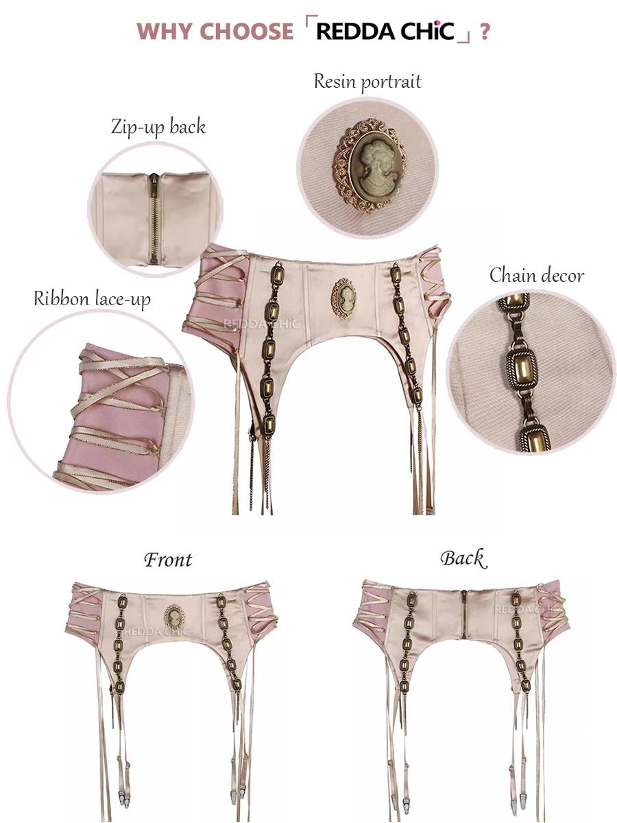 REDDACHIC-Ensemble de Robe Longue Cincher pour Femme, Imprimé Esthétique, Robe une Pièce, Porte-Jarr