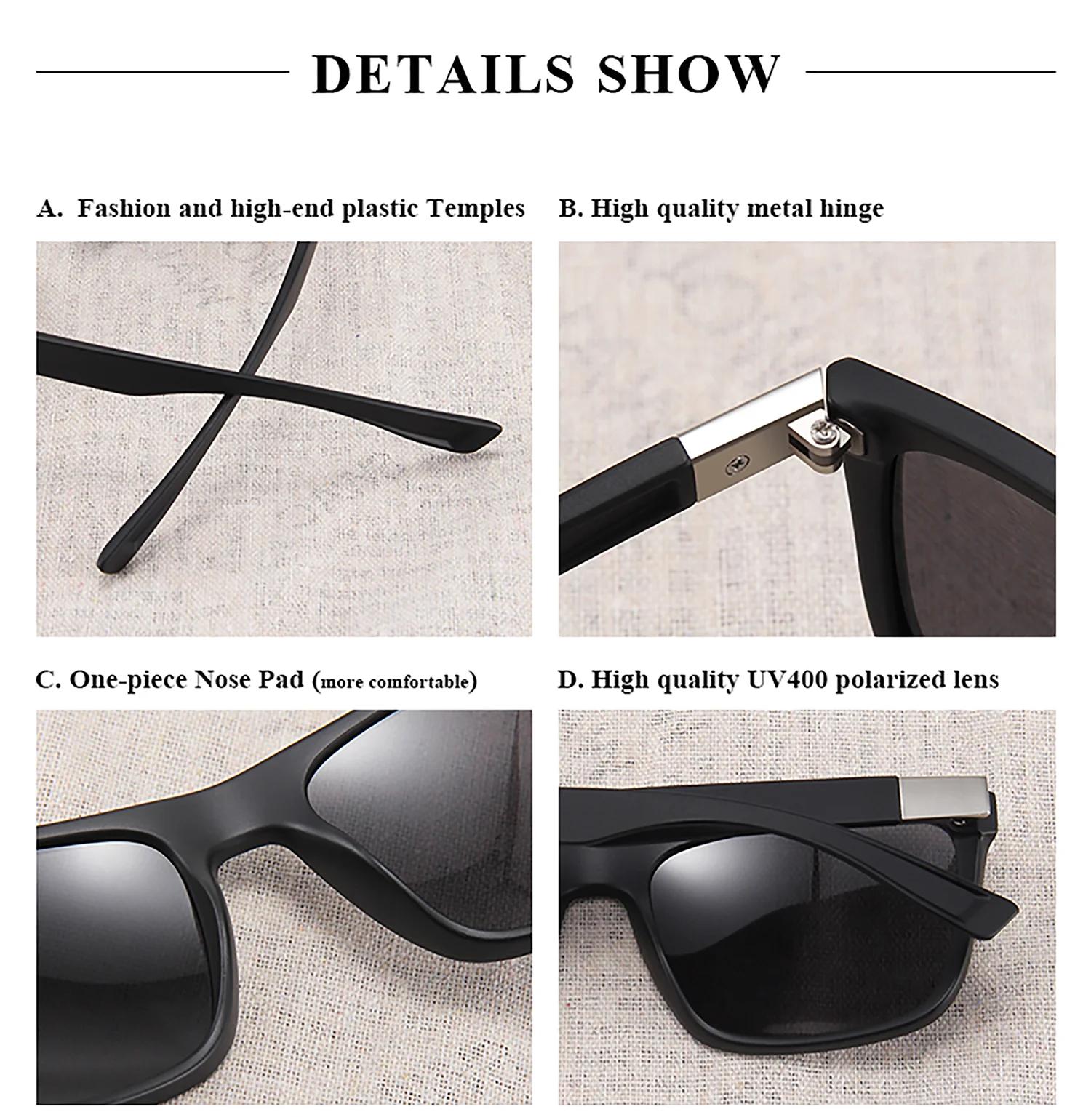 Lunettes de soleil polarisées vintage carrées pour hommes et femmes, idéales pour la conduite, la pê