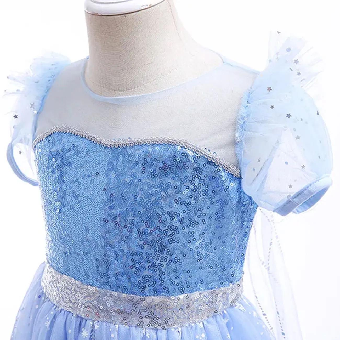 Robe de princesse Elsa pour fille, tenue de cosplay lumineuse pour Halloween, déguisement Frozen pou