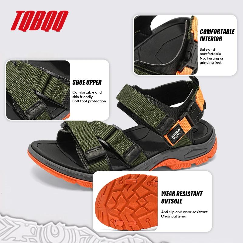 Sandales d'été pour hommes avec sangle réglable, sandales de Sport à la mode, sandales de randonnée 
