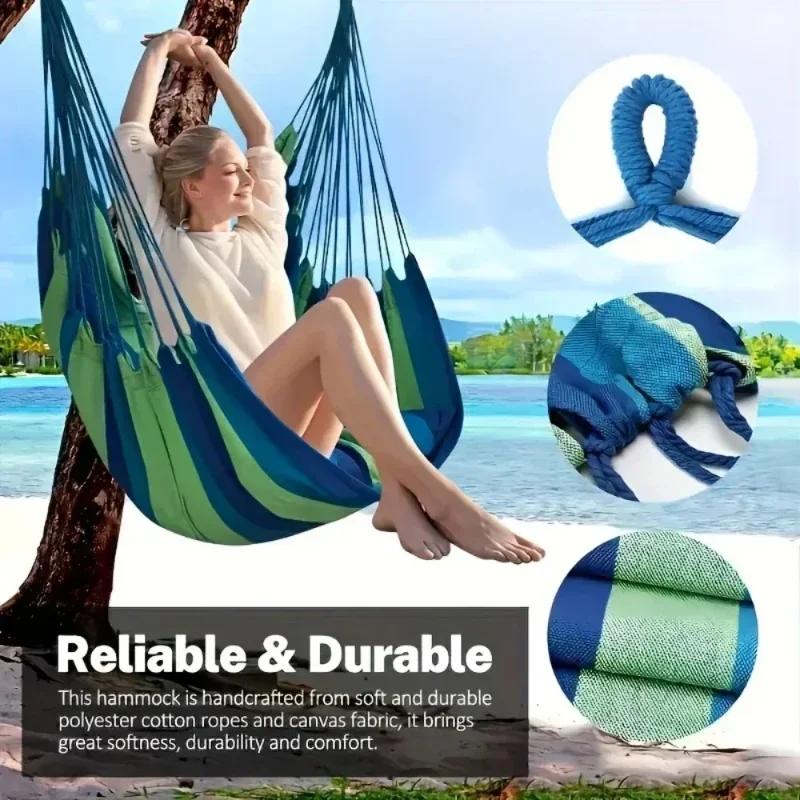 Hamac balançoire portable d'extérieur – Conception en toile épaisse pour le camping, le détente et l