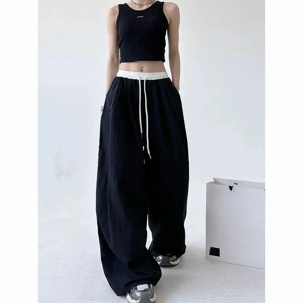 Pantalon à jambes larges pour femmes, avec cordon de serrage, gothique, Hip Hop, Cargo, chaud, assor