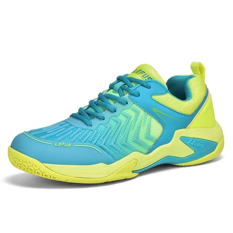 Baskets de badminton homme femme haute qualité - Semelle antidérapante intérieur extérieur - Chaussures sport bleues