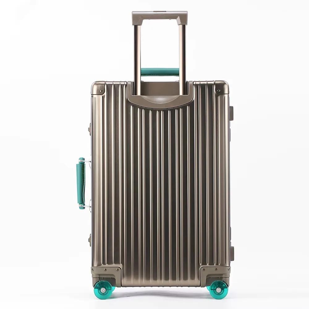Valise de voyage tout en aluminium et magnésium, bagages roulants, boîtier de chariot en alliage ave